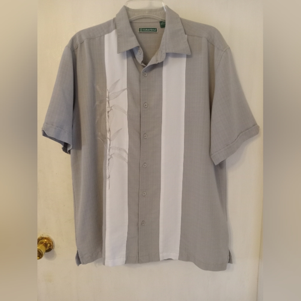 Authentic Cubavera men's shirt L gray white